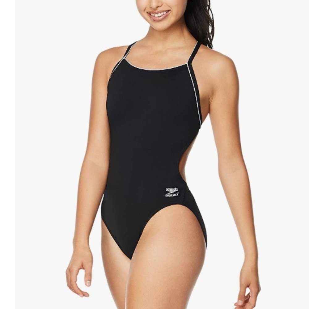 Speedo Solid Speedo® Endurance + Thin Strap, Black, Size 30